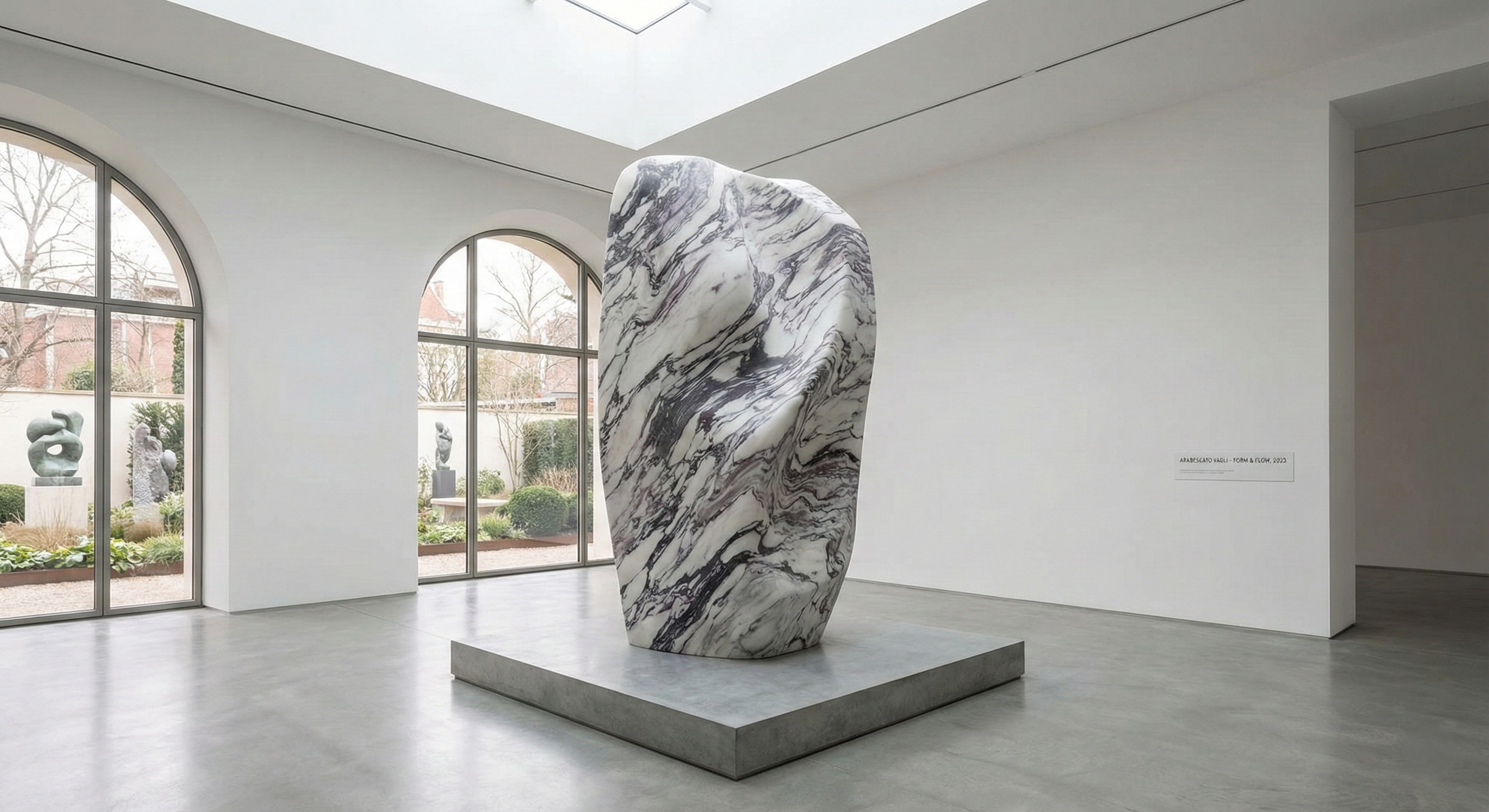 Arabescato Vagli marble art - Exclusive hand-carved sculptures and artistic stone masterpieces. - Apuan Heritage Italy