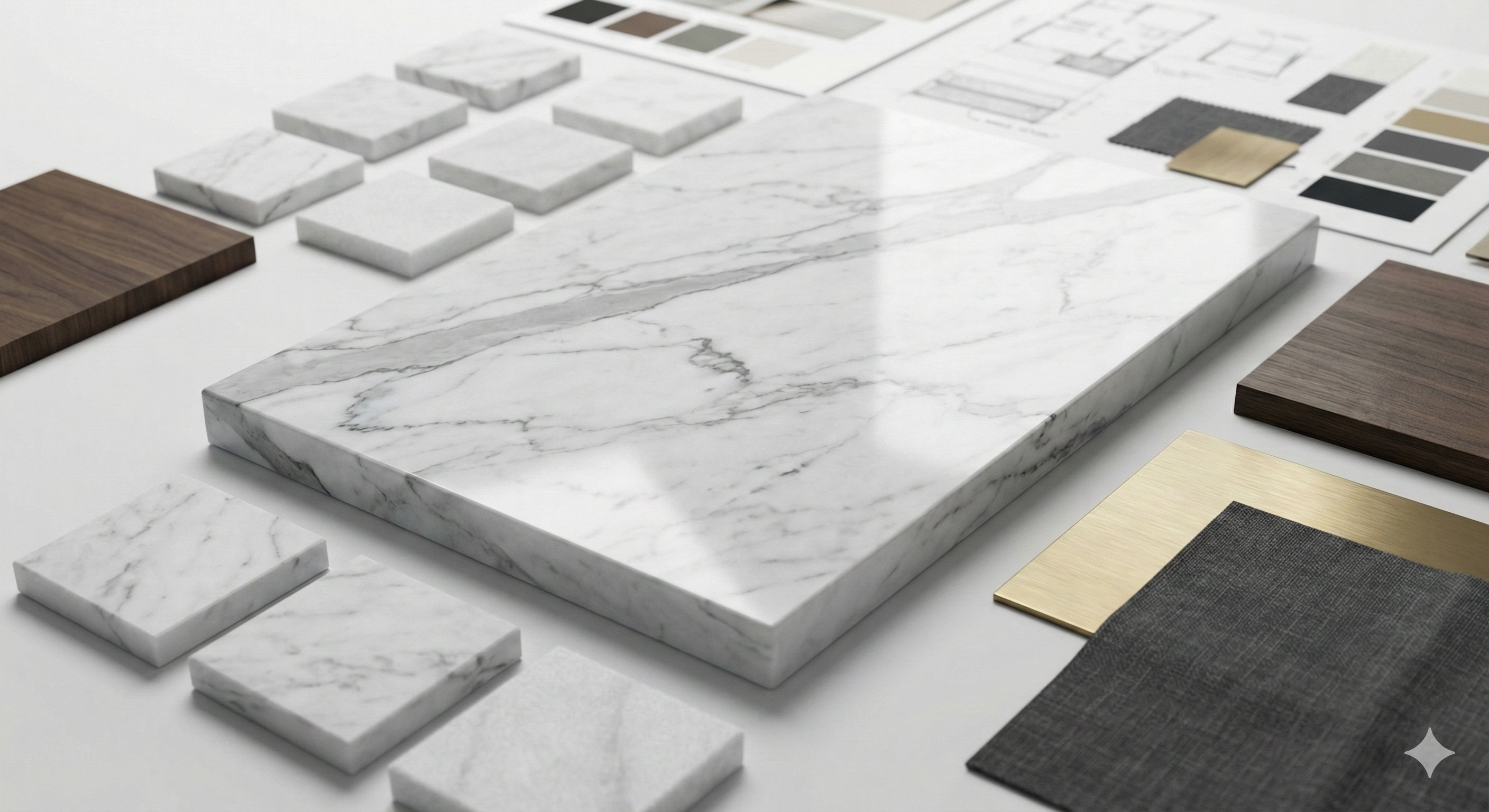 Bianco Carrara Gioia marble material - High-quality slab selection with unique natural veining. - Apuan Heritage Italy