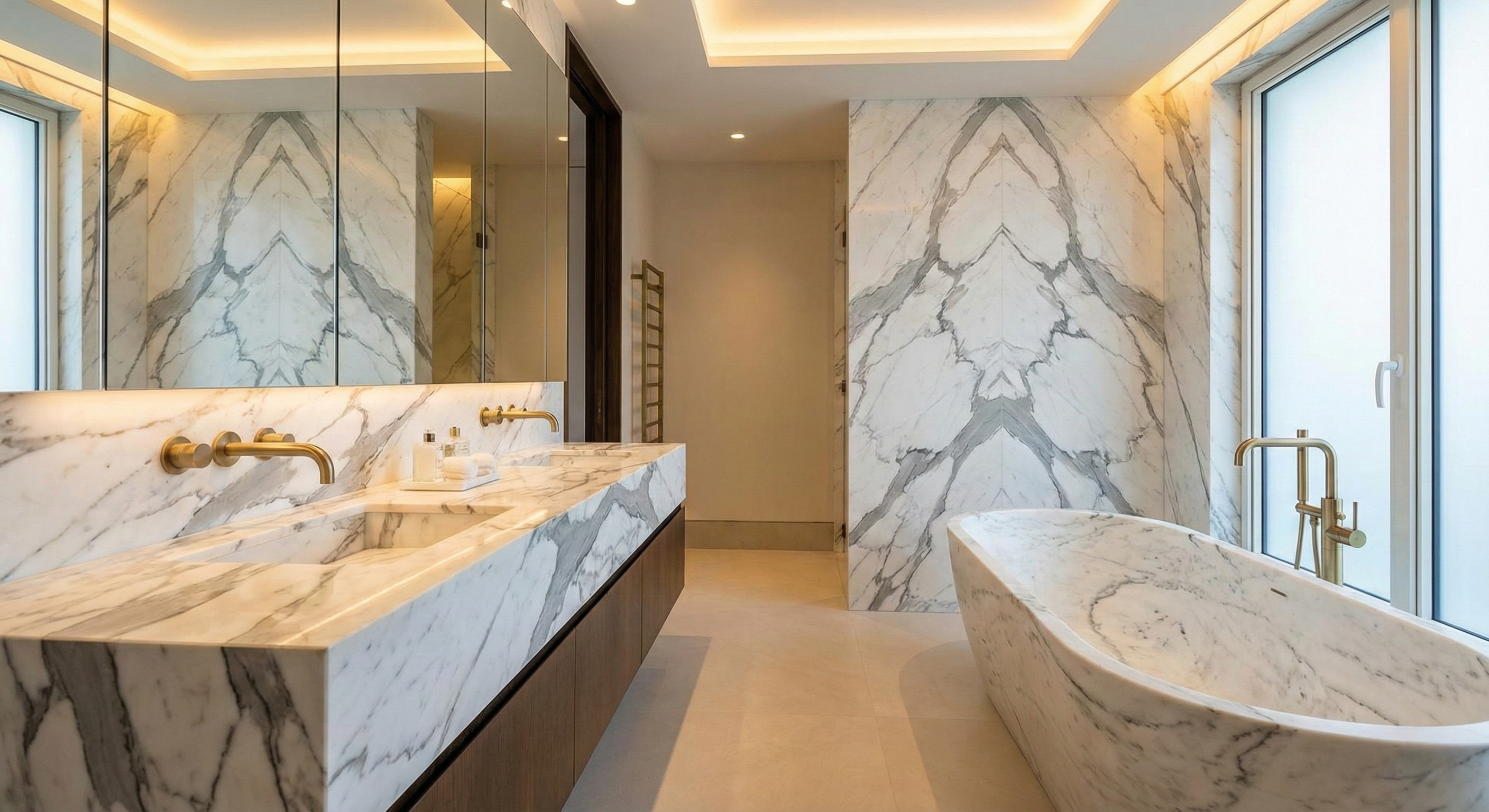 Statuario marble design - Bespoke interior design projects and luxury architectural solutions. - Apuan Heritage Italy