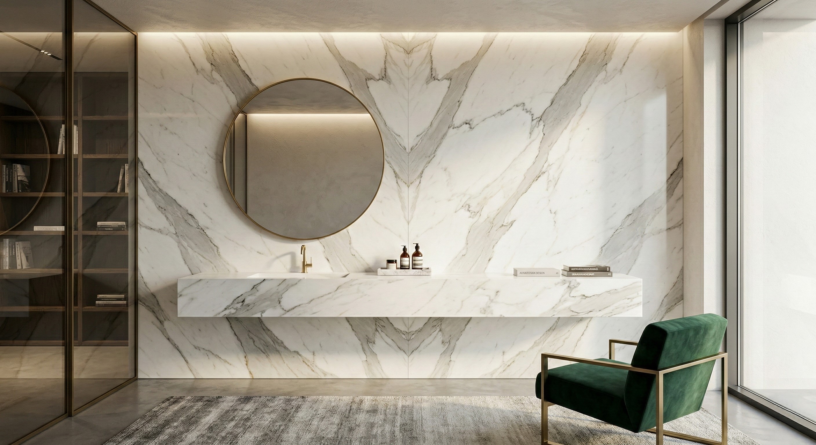 Calacatta Carrara marble design - Bespoke interior design projects and luxury architectural solutions. - Marmi di Carrara since 1956 Italy