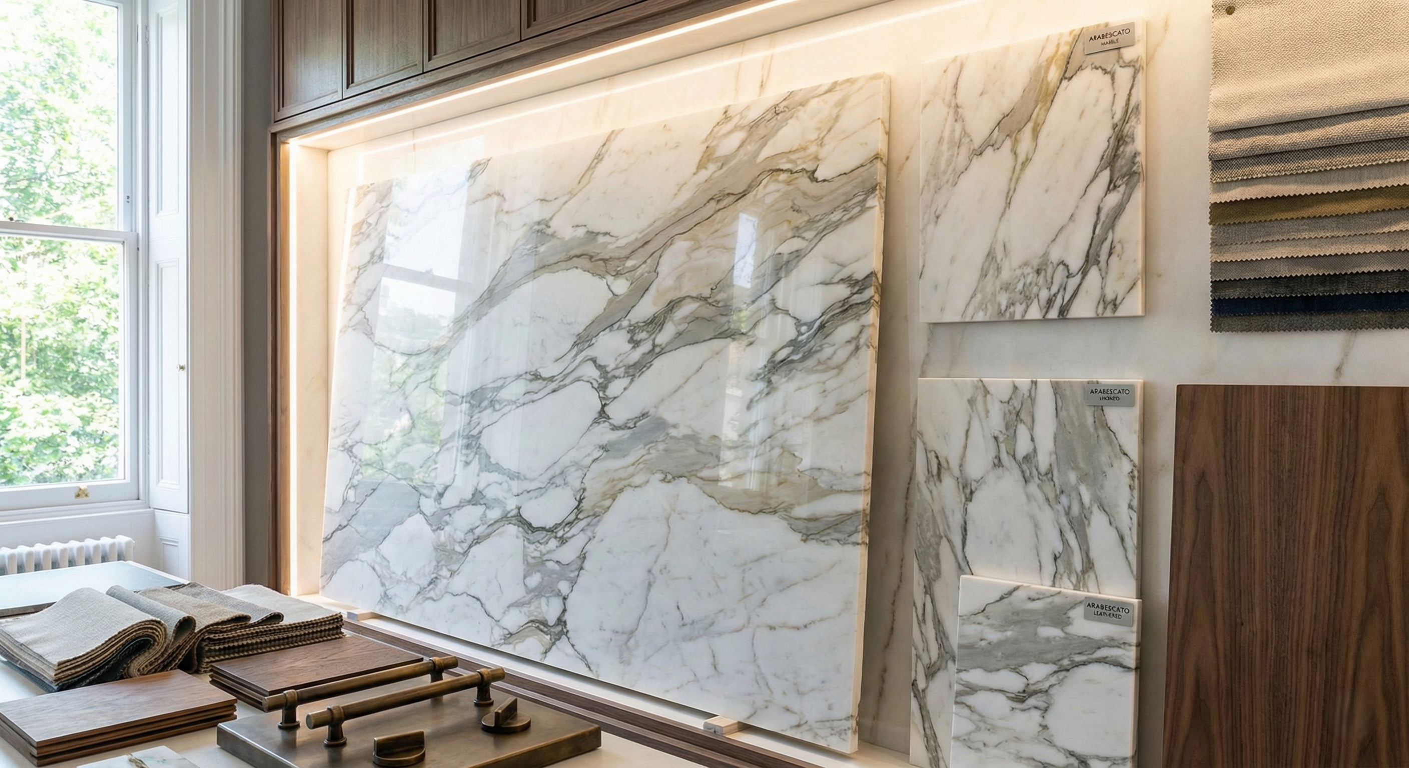 Arabescato Vagli marble material - High-quality slab selection with unique natural veining. - Marmi di Carrara since 1956 Italy