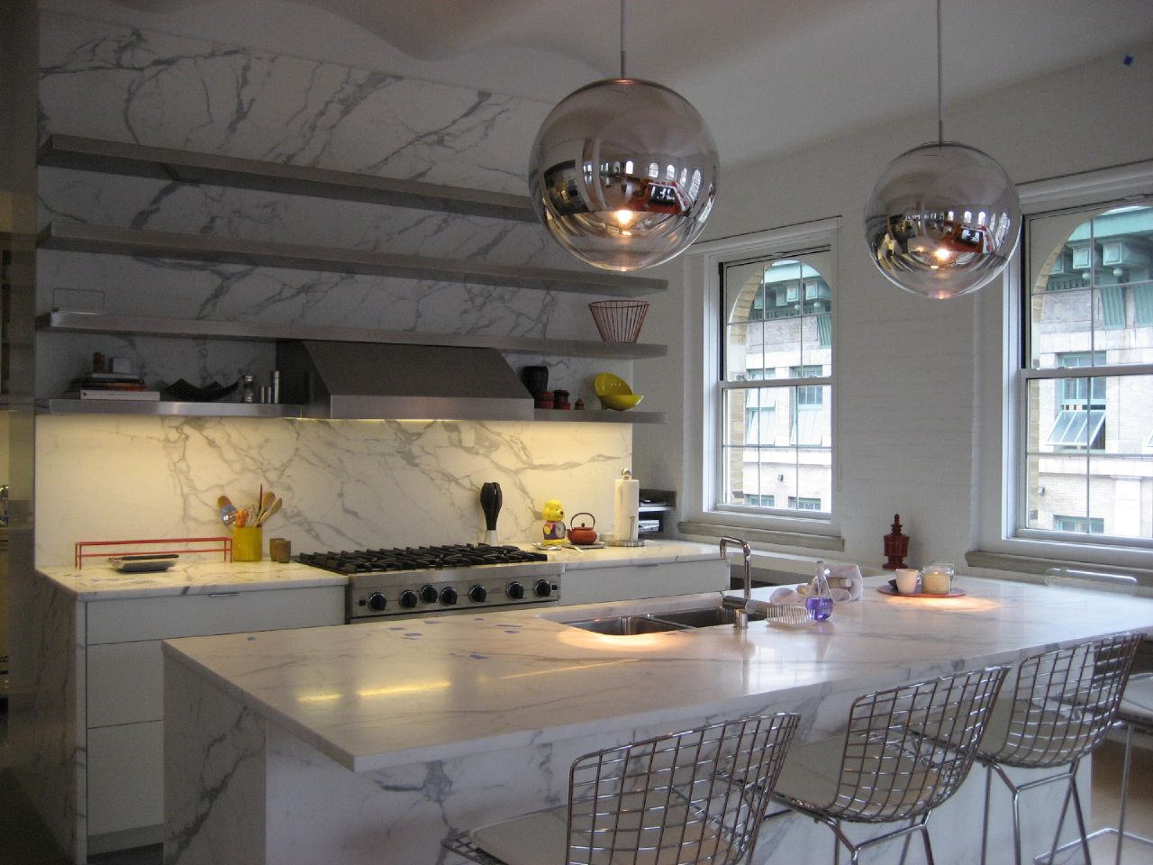 Luxury White Marble Kitchen Design
