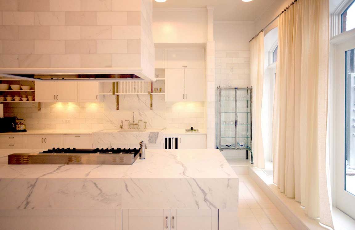 Luxury White Marble Kitchen Design